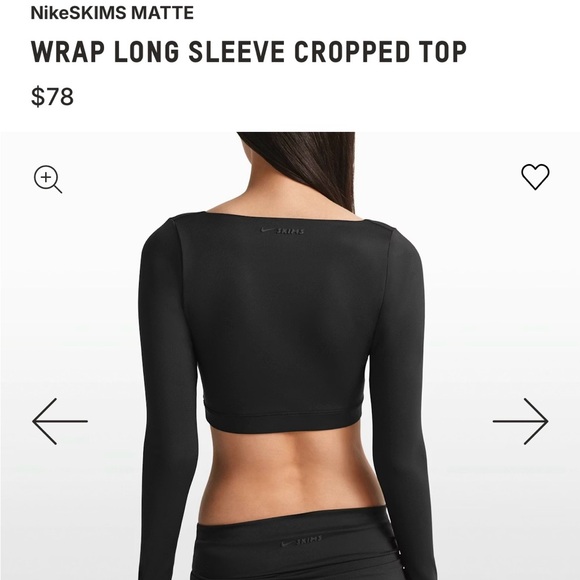 SKIMS Black Long Sleeve Crop Top - Picture 2 of 5